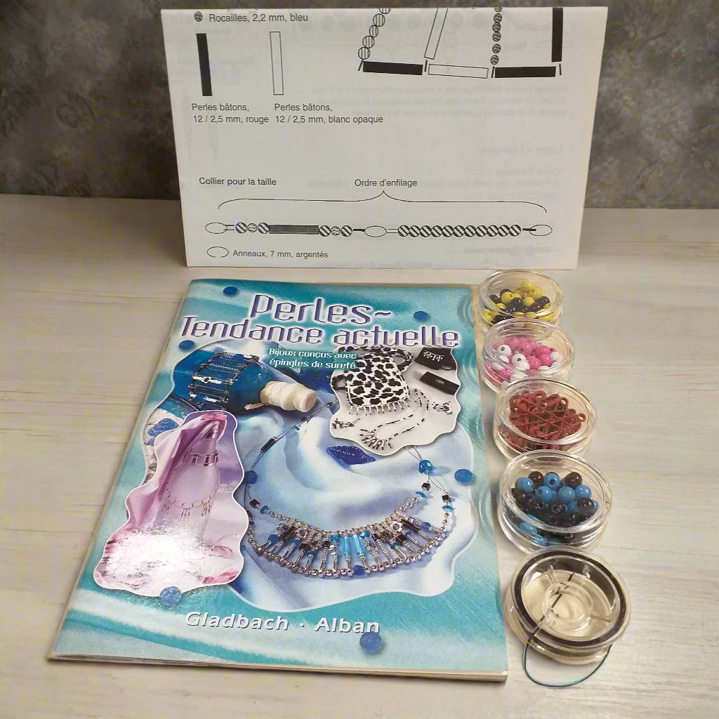 kit perline manuale istruzioni schemi creare gioielli bijoux perle gemme cordino elastico perle legno manuale perles tendance actuelle con spille