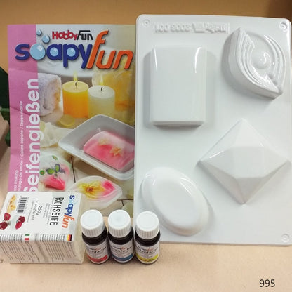 kit fai da te sapone materiale base forme di stampi ovale rettangolare rombo basici colori glicerina da colata per modellismo saponette a casa rohseife consigli e idee del produttore soapyFun by HobbyFun Seifengiessen