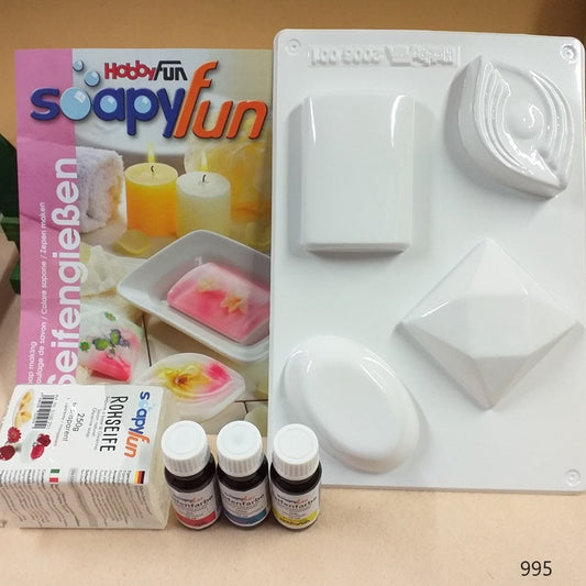 kit fai da te sapone materiale base forme di stampi ovale rettangolare rombo basici colori glicerina da colata per modellismo saponette a casa rohseife consigli e idee del produttore soapyFun by HobbyFun Seifengiessen