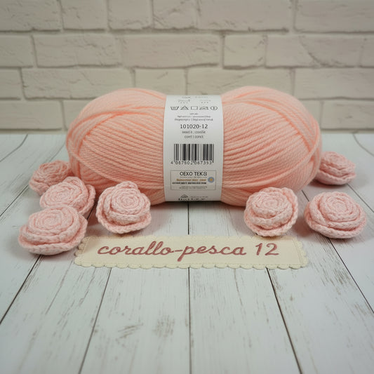 corallo-pesca 12 misto lana acrilico sintetico gomitoli per Ferri lavori a maglia e uncinetto vetrina eco-friendly uso sferruzzare maglione amigurumi pasquali decorazioni natalizie mandala