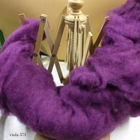 viola 571 colori lana merino cardata decorativa tecnica infeltrimento con aghi e lavoretti bambole pupazzi