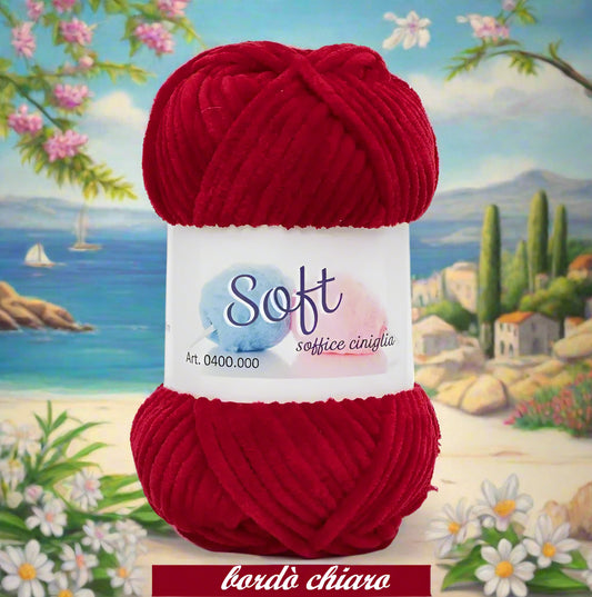 bordeaux Cucirini Tre Stelle lavori a maglia velluto velvet ciniglia lana  gomitolo 100 g filato uncinetto amigurumi cordino fettuccia crochet borse sciarpe cappelli berretti scaldacollo