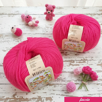 fucsia Witico gomitolo 50 grammi circa 150 metri Silke Arvier made in Italy filato italiano misto lana acrilico sintetico vetrina colori autunnali inverno 2025 2026 uso scaldacollo sciarpe maglioni cappotti gilet copertine stole cappelli berretti cuffie guanti