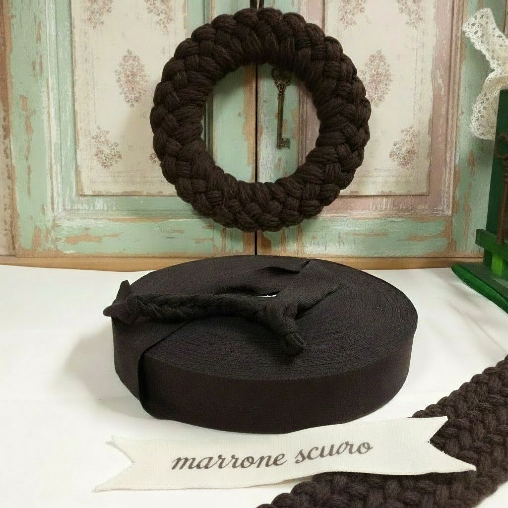 marrone scuro maglina lanetta Stafil fettuccia per borse uncinetto ghirlanda fuoriporta decorazioni shabby chic lavori a maglia invernali, sciarpe scaldacollo coperte