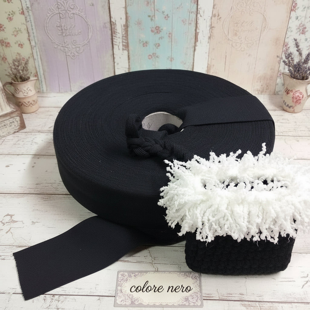 colore nero maglina lanetta Stafil fettuccia per borse uncinetto con filato peluche ghirlanda fuoriporta decorazioni shabby chic lavori a maglia invernali, sciarpe scaldacollo coperte