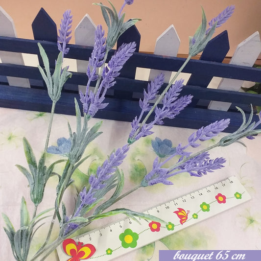 65 cm diramazione 18 cm cespuglio composizione floreale piantina fiori lavanda finti artificiali mazzetto bouquet bomboniere uso decorazioni vetrine negozi allestimento matrimonio packaging