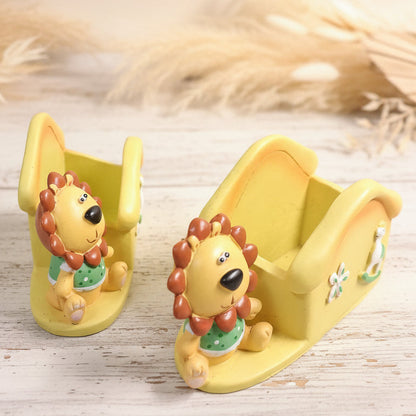 profilo e lato di portaoggetti leone bomboniera sotto il segno del leoncino allestimento savana per battesimo babyshower nascita bebè baby