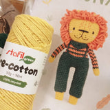 re-cotton giallo e cofanetto crochet kit leony amigurumi uncinetto bambola pupazzo leone