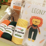 giallo arancione verde scuro re-cotton green stafil riciclato 50 g 90 metri cofanetto crochet kit leony amigurumi uncinetto bambola pupazzo leone