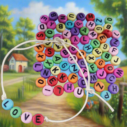 lettere alfabeto perline colorate per braccialetti dell'amicizia gioielli bijoux di perle come orecchini collane ciondoli collanina cellulare idea bracciale scritta love cordino con nodi