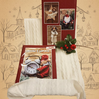 materiali accessori stoffa maglina a trecce, pick pino bacche, manuale Stafil Natale 2026 kit cartamodelli libretto di bambole pupazzi in pezza tessuto di feltro pannolenci creare lavoretti creativi bambini 