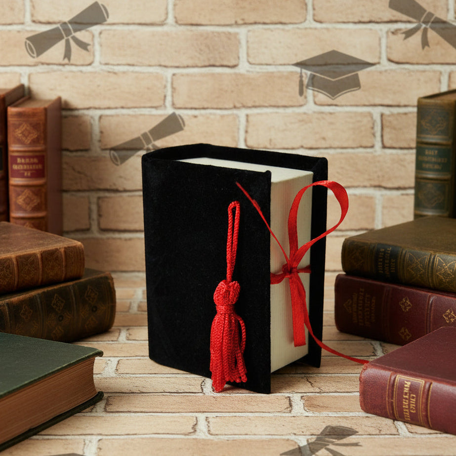 Astucci Portaconfetti A Forma Di Libro Per Laurea, Vellutati, 5,5x8x3 Cm, Confezione Da 6 Pezzi