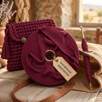 shop fettuccia bordò amaranto maglina stafil jersey borse cestini tappeti uncinetto scaldacollo collane pochette clutch bags abbigliamento moda