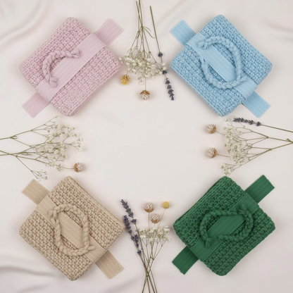 idea sferruzzare pochette plissè lycra-soft pizza fettuccia borse uncinetto morbida sottile uso crochet bags clutch  abbigliamento moda bustine 