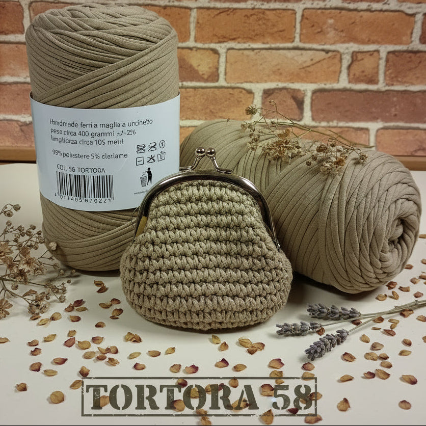 tortora 58 colori neutri coloniale fettuccia lycra soft mas per borse uncinetto e pochette borsellino