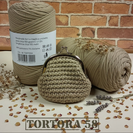 tortora 58 colori neutri coloniale fettuccia lycra soft mas per borse uncinetto e pochette borsellino
