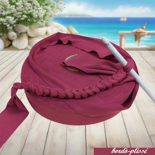 bordò plissé shop offerta vendita fettuccia stafil maglina poliammide lycra soft-elastica colori moda 2025 alta pizza larga piatta 4 cm uso borse uncinetto clutch bags crochet amigurumi cestini mare pochette