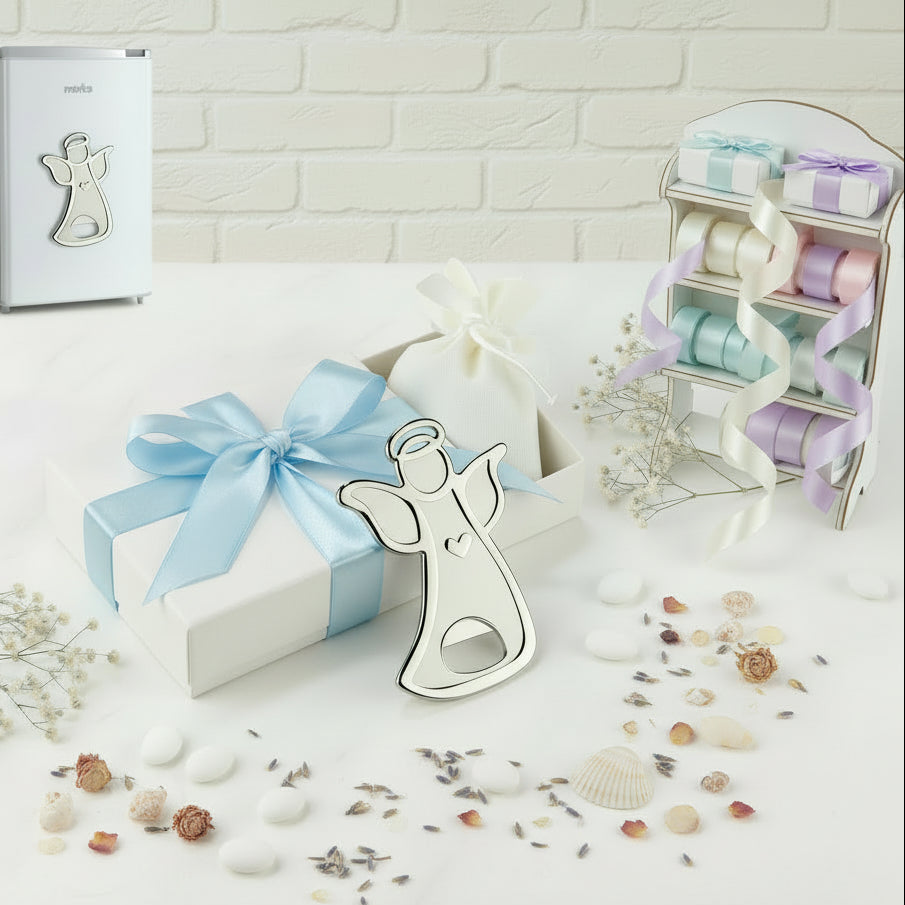 outlet oggettistica lotto vendita offerta negozio online stock bomboniere matrimonio comunione cresima apribottiglie cavatappi angelo magnete levatappi