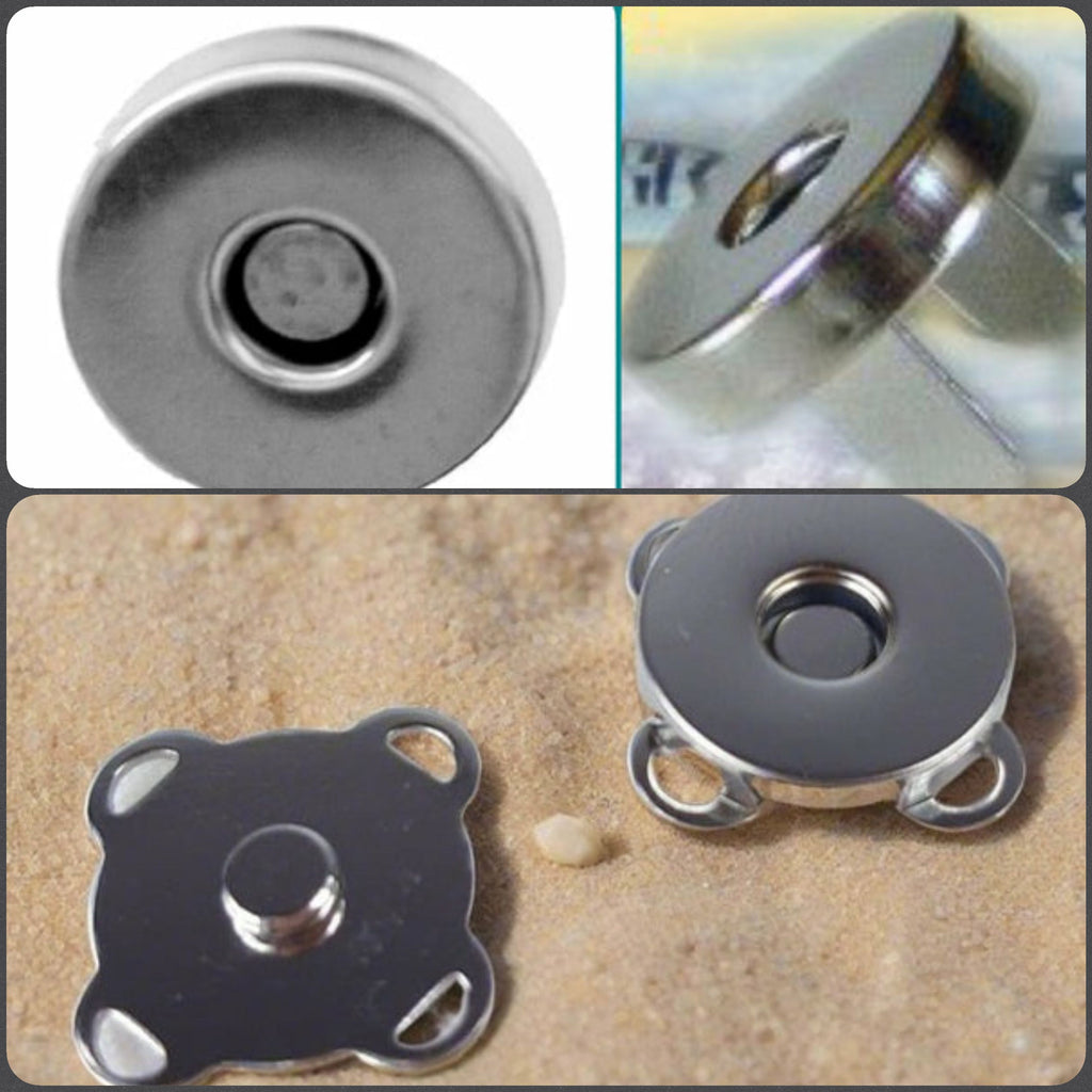 20 Chiusure Magnetiche Per Borse 19 Mm – Bottoni Automatici Da Cucire In Lega Argento - 2