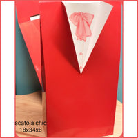 kit confezione regalo scatola san valentino rossa con fiocco coccarda portabottiglie packaging enogastronomia confezionamento fai da te