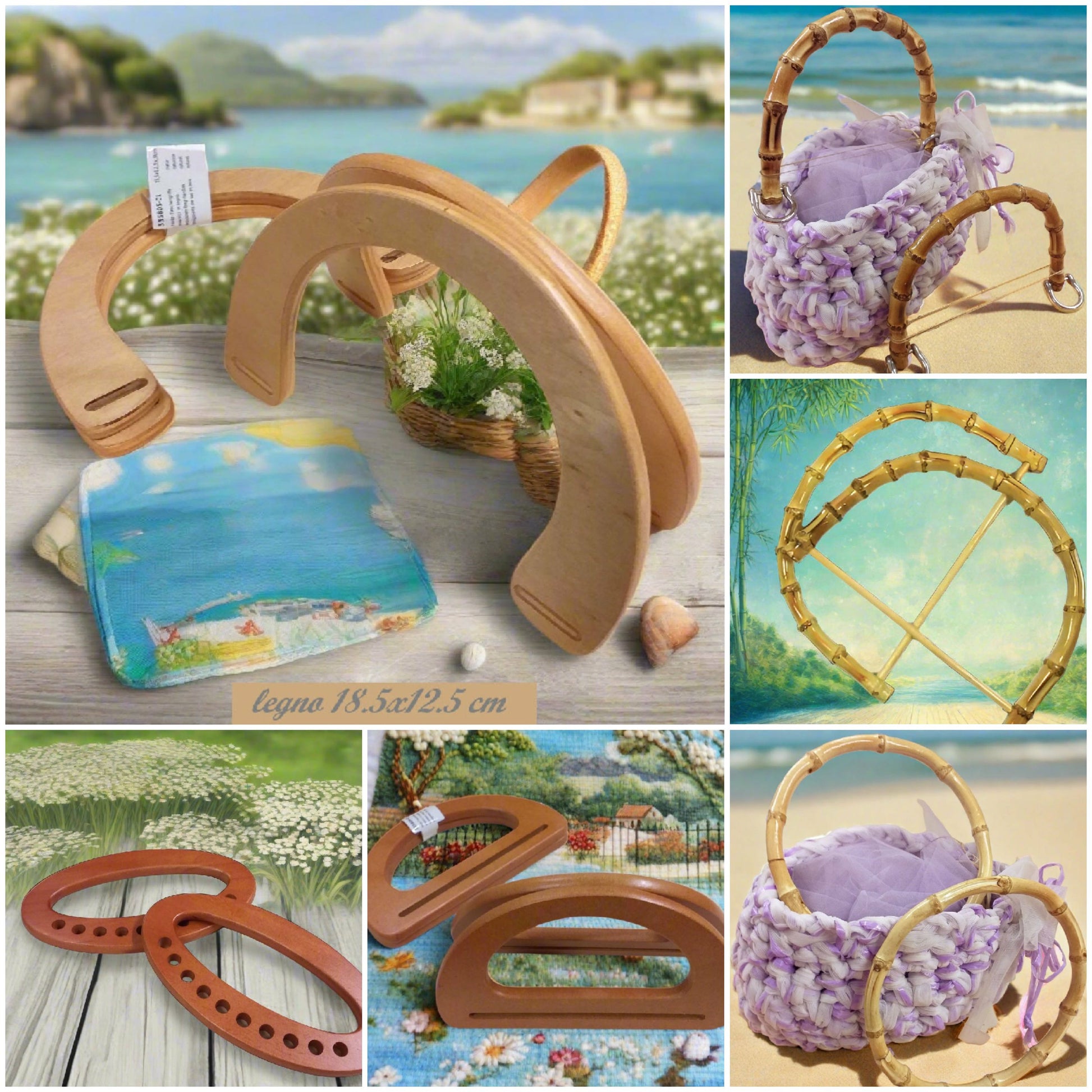 4 Pezzi Manici Per Borse In Bambu, Maniglia Per Borsa In Bambù A - Foto 5