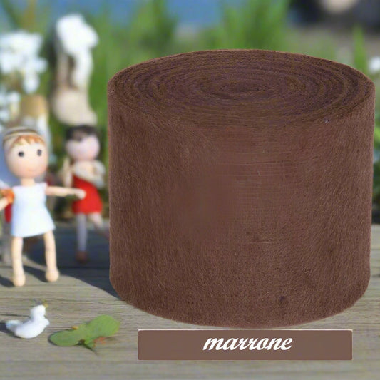 marrone per lavoretti feltro panno lana cotta modellabile uso creare bambola gnomi elfi bosco addobbi decorazioni natalizie
