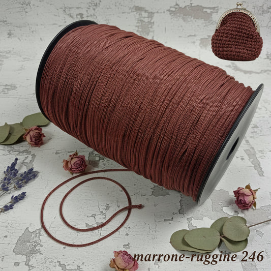 tripolino marrone ruggine thai cordino MAS per borse pochette borsellino uncinetto crochet