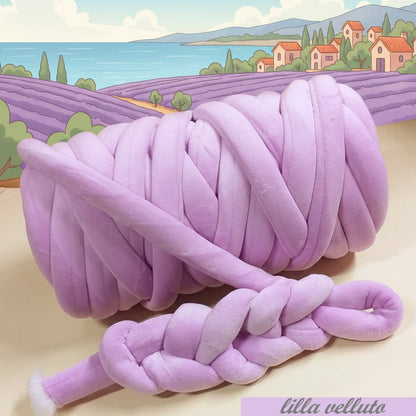 velluto lilla lavanda glicine 1 kg fettuccia ripiena marshmallow filato borse gigante grosso spesso imbottito chunky bags tubolare intrecciare a mano senza uncinetto pochette shopper