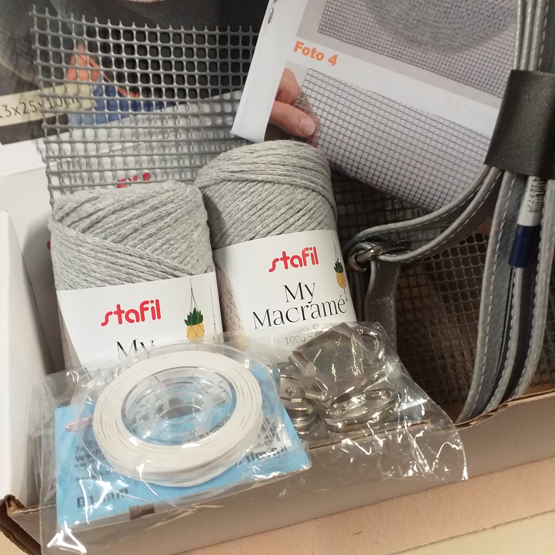 rete canvas di plastica istruzioni tracolla ecopelle cordino macramè stafil grigio pietra cordoncino cerato minuterie di chiusura del marsupio