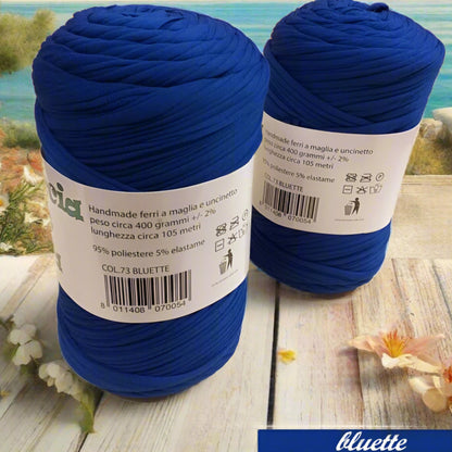 bluette crochet shop lycra soft fettuccia borse uncinetto merceria accessori servizio mas produttore PL4000 poliestere con elastane morbida uso crochet pochette clutch bags abbigliamento moda shopper cestini 