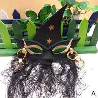 strega befana epifania maschera carnevale veneziana classica donna festa party a tema frange cappello