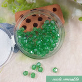 mezzi cristalli sfaccettati perline collane e bigiotteria offerta perle 4 mm uso intreccio tessitura animaletti orecchini anelli verde smeraldo