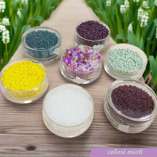 colori misti assortiti bianco verde marrone viola rocailles 10.0 micro perline da 2 mm stock vendita 7 colori per gioielli bijoux di bigiotteria