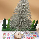 modello alpi base tronco legno mini albero di Natale artificiale alpino piccolo da tavolo abete innevato su tronco miniature in pino per Presepe uso alberino decorazioni natalizie addobbi vetrine