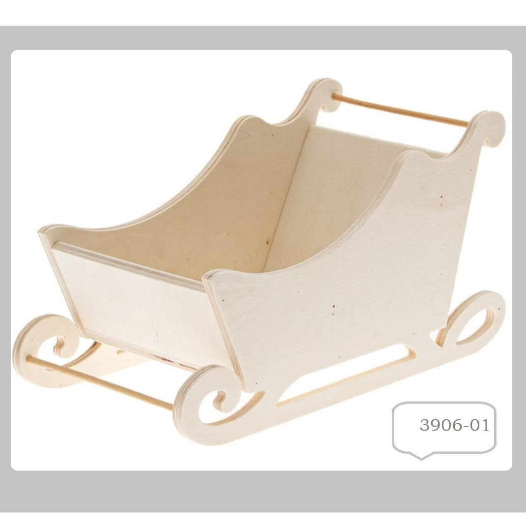 slittino legno naturale, slitta grande decorativa da dipingere decorare colorare per fai da te casa bambole Presepe Natale miniature mini giardino composizioni fiori centrotavola
