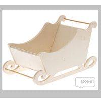 slittino legno naturale, slitta grande decorativa da dipingere decorare colorare per fai da te casa bambole Presepe Natale miniature mini giardino composizioni fiori centrotavola