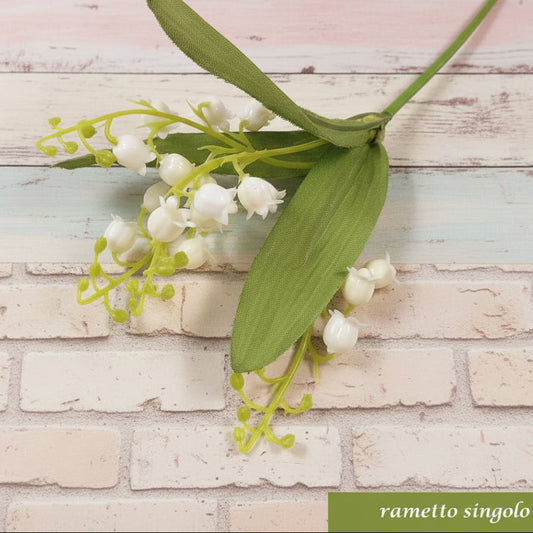 rametto 3 pick fiori finti artificiali bianchi mughetti per fai da te bomboniere allestimento matrimonio bouquet sposa composizioni floreali vetrine