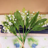 mazzetti di rametto pick mughetti bianchi fiori finti artificiali per fai da te bomboniere allestimento matrimonio composizioni floreali vetrine