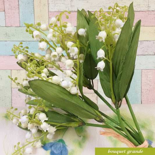 bouquet sposa x 6 rametti pick fiori finti artificiali bianchi mughetti per fai da te bomboniere allestimento matrimonio composizioni floreali vetrine