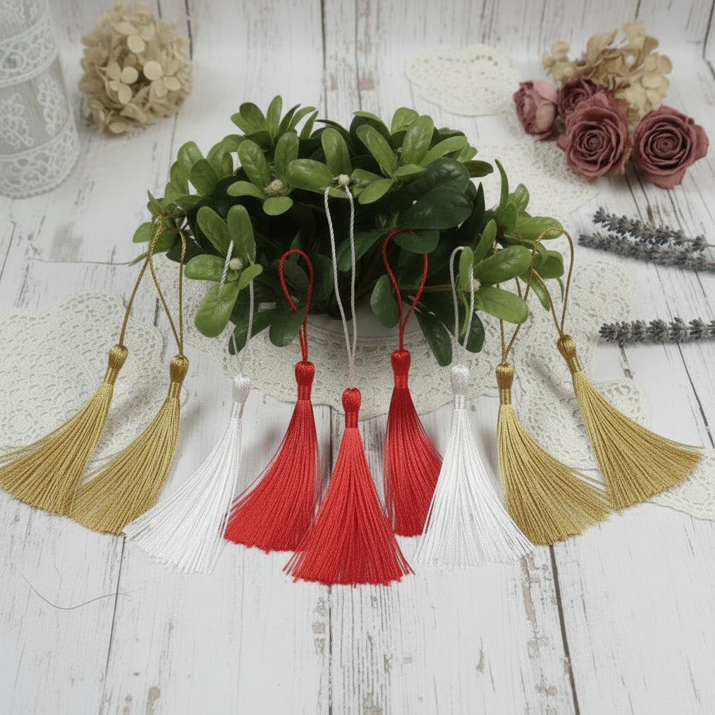 nappine colorate rosse bianche decorative applicazioni fai da te bomboniere e segnalibro laurea comunione cresima matrimonio packaging ricordini souvenir