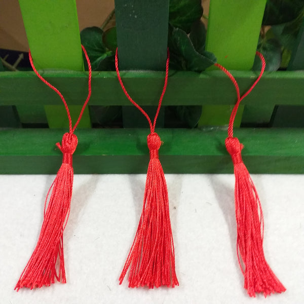 nappine rosse di cordoncino decorative colorate da 13 cm uso segnalibro laurea bomboniere fai da te applicazioni