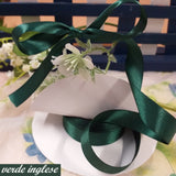 verde inglese nastrino raso 15 mm colori negozio nastri decorativi colorati uso confezioni enogastronomia packaging confezioni regalo natalizie pasquali