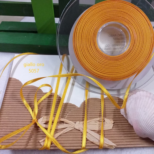 giallo girasole per mimosa nastrini di doppio raso da 3 mm in vendita a metro shop online packaging fai da te bomboniere confezionamento confetti vetrinistica confezioni regalo gift box shopper sorpresa