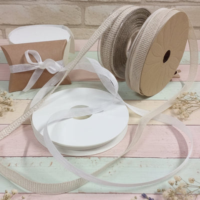 Shabby green rustico nastro juta nastrino lino garza rete naturale