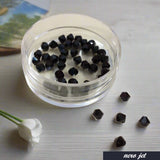 rombetti Preciosa cristallo nero jet 4 mm perline bicono uso creare lavorazione artigianale orecchini anelli gioielli bijoux di bigiotteria perle beads bicone