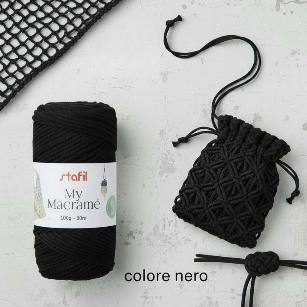 colore nero cordino spago My macramè Stafil corda filato cotone filo cordoncino 2 mm sottile uso nodi per tende borse uncinetto decorazioni da parete gioielli bigiotteria portapiante portavaso