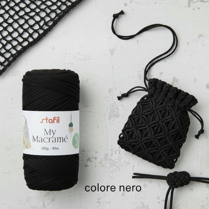 colore nero cordino spago My macramè Stafil corda filato cotone filo cordoncino 2 mm sottile uso nodi per tende borse uncinetto decorazioni da parete gioielli bigiotteria portapiante portavaso