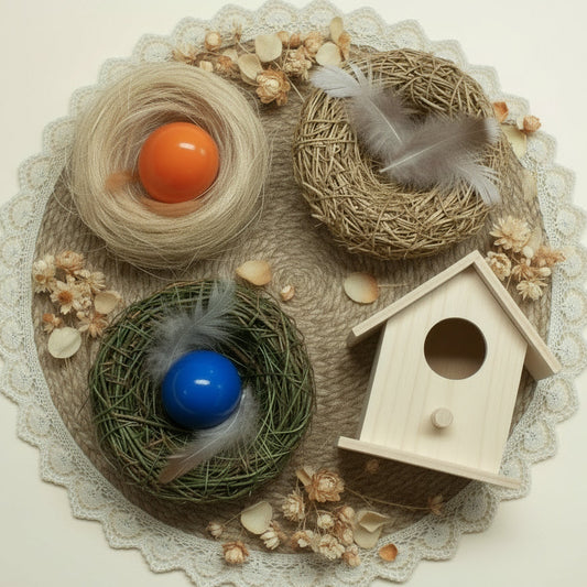 Nidi finti artificiali decorazioni di uova di Pasqua fai da te di paglia casetta uccellini con ovetti piume per confezioni regalo cesti e vetrine composizioni fiori centrotavola packaging chiudipacco