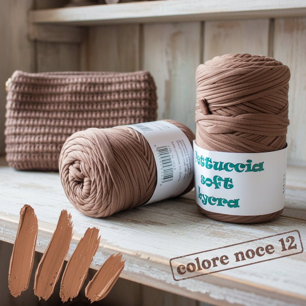 colore noce 12 fettuccia soft lycra mas per borse uncinetto e pochette