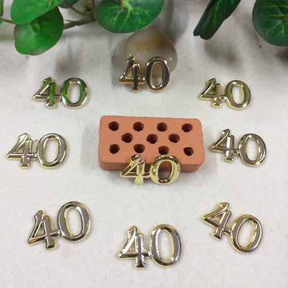 numero 40 applicazioni di plastica resina simboli da incollare piastrine fai da te bomboniere matrimonio anniversario nozze di smeraldo 40° compleanno 40 anni anniversary